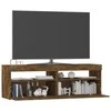 TV staliukas Televizoriaus spintelė su LED, dūminio ąžuolo, 120x35x40cm