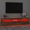 TV staliukas Televizoriaus spintelė su LED, dūminio ąžuolo, 180x35x40cm