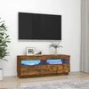 TV staliukas Televizoriaus spintelė su LED, dūminio ąžuolo, 100x35x40cm