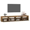 TV staliukas Televizoriaus spintelė su LED, dūminio ąžuolo, 240x35x40cm