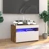 TV spintelė su LED apšvietimu, dūminio ąžuolo, 60x35x40cm