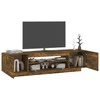 TV staliukas TV spintelė su LED apšvietimu, dūminio ąžuolo, 160x35x40cm