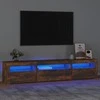 TV staliukas Televizoriaus spintelė su LED, dūminio ąžuolo, 195x35x40cm