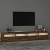 TV staliukas Televizoriaus spintelė su LED, dūminio ąžuolo, 240x35x40cm