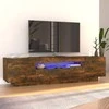 TV staliukas TV spintelė su LED apšvietimu, dūminio ąžuolo, 160x35x40cm