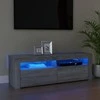 TV staliukas Televizoriaus spintelė su LED, pilka ąžuolo, 120x35x40cm