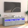 TV staliukas Televizoriaus spintelė su LED, pilka ąžuolo, 120x35x40cm