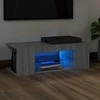 TV staliukas Televizoriaus spintelė su LED, pilka ąžuolo, 90x39x30cm