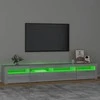 TV staliukas Televizoriaus spintelė su LED, pilka ąžuolo, 240x35x40cm