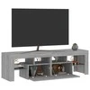 TV staliukas Televizoriaus spintelė su LED, pilka ąžuolo, 140x36,5x40cm
