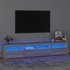 TV staliukas Televizoriaus spintelė su LED, pilka ąžuolo, 210x35x40cm