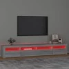 TV staliukas Televizoriaus spintelė su LED, pilka ąžuolo, 240x35x40cm