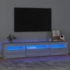 TV staliukas Televizoriaus spintelė su LED, pilka ąžuolo, 195x35x40cm