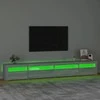 TV staliukas Televizoriaus spintelė su LED, pilka ąžuolo, 270x35x40cm