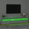 TV staliukas Televizoriaus spintelė su LED, pilka ąžuolo, 210x35x40cm