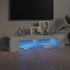 TV staliukas Televizoriaus spintelė su LED, pilka ąžuolo, 135x39x30cm