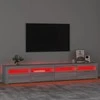 TV staliukas Televizoriaus spintelė su LED, pilka ąžuolo, 240x35x40cm