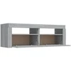 TV staliukas Televizoriaus spintelė su LED, pilka ąžuolo, 120x35x40cm