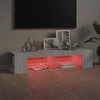 TV staliukas Televizoriaus spintelė su LED, pilka ąžuolo, 135x39x30cm
