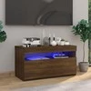 TV staliukas Televizoriaus spintelė su LED, ruda ąžuolo, 75x35x40cm