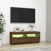 TV staliukas Televizoriaus spintelė su LED, ruda ąžuolo, 100x35x40cm