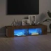 TV staliukas Televizoriaus spintelė su LED, ruda ąžuolo, 135x39x30cm