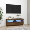 TV staliukas Televizoriaus spintelė su LED, ruda ąžuolo, 100x35x40cm