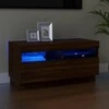 TV staliukas Televizoriaus spintelė su LED, ruda ąžuolo, 80x35x40cm