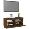 TV staliukas Televizoriaus spintelė su LED, ruda ąžuolo, 80x35x40cm
