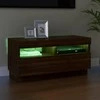 TV staliukas Televizoriaus spintelė su LED, ruda ąžuolo, 80x35x40cm