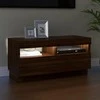 TV staliukas Televizoriaus spintelė su LED, ruda ąžuolo, 80x35x40cm