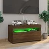 TV staliukas Televizoriaus spintelė su LED, ruda ąžuolo, 75x35x40cm
