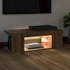 TV staliukas Televizoriaus spintelė su LED, ruda ąžuolo, 90x39x30cm