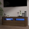 TV staliukas Televizoriaus spintelė su LED, ruda ąžuolo, 120x35x40cm