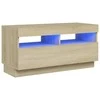 TV staliukas Televizoriaus spintelė su LED, sonoma ąžuolo, 80x35x40cm