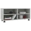 TV staliukas TV spintelė su ratukais, betono, 90x35x35cm, apdirbta mediena