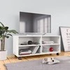 TV spintelė su ratukais, balta, 90x35x35cm, apdirbta mediena