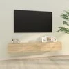 TV staliukas Sieninės TV spintelės, 2vnt., ąžuolo, 100x30x30cm, mediena