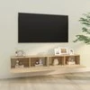TV staliukas Sieninės TV spintelės, 2vnt., ąžuolo, 100x30x30cm, mediena