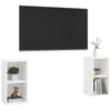 Televizoriaus spintelės, 2vnt., baltos, 72x35x36,5cm, mediena