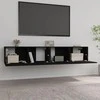TV staliukas Televizoriaus spintelės, 2vnt., juodos, 80x30x30cm, mediena