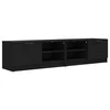 TV staliukas Televizoriaus spintelės, 2vnt., juodos, 80x35x36,5cm, mediena
