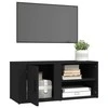 TV staliukas Televizoriaus spintelės, 2vnt., juodos, 80x31,5x36cm, mediena