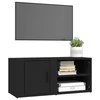 TV staliukas Televizoriaus spintelės, 2vnt., juodos, 80x31,5x36cm, mediena