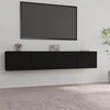 TV staliukas Televizoriaus spintelės, 2vnt., juodos, 80x30x30cm, mediena