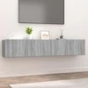 TV staliukas Televizoriaus spintelės, 2vnt., pilkos, 80x30x30cm, mediena