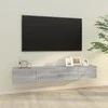 TV staliukas Televizoriaus spintelės, 2vnt., pilkos, 100x30x30cm, mediena
