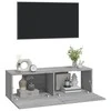 TV staliukas Televizoriaus spintelės, 2vnt., pilkos, 100x30x30cm, mediena