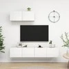 TV staliukas Televizoriaus spintelės, 3vnt., baltos, apdirbta mediena