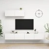 TV staliukas Televizoriaus spintelės, 3vnt., baltos, apdirbta mediena